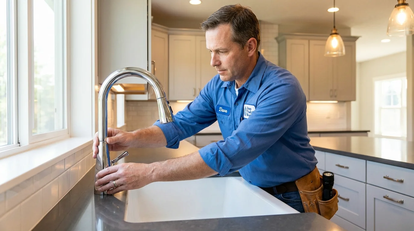 Kitchen faucet installation by Johns Plumbing LLC in Marlin